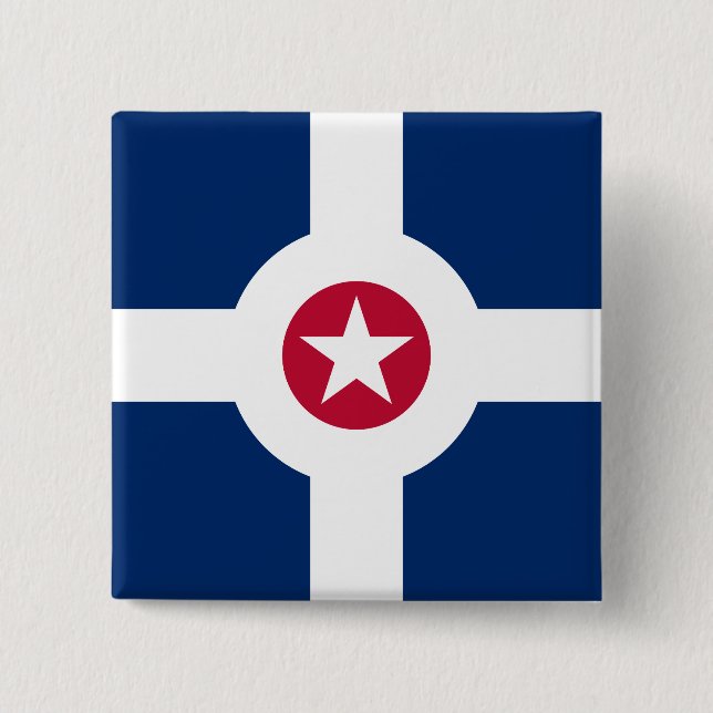 Flagge Indianapolis, Indiana Button (Vorderseite)