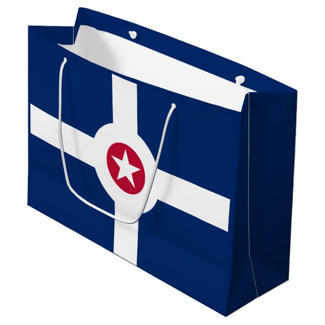 Flagge Indianapolis, Indiana Große Geschenktasche Große Geschenktüte (Vorderseite Schrägansicht)