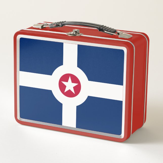 Flagge Indianapolis, Indiana Metal Lunch Box (Vorderseite)