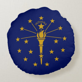 Flagge Indianas (US-Staat) Rundes Kissen