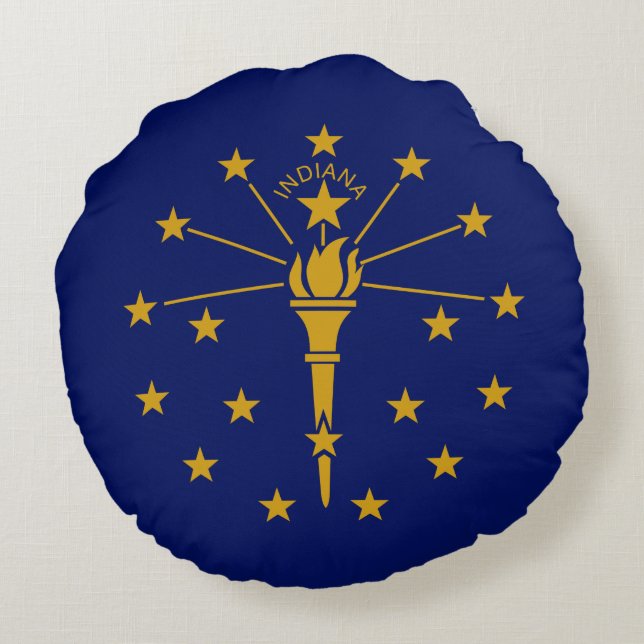 Flagge Indianas (US-Staat) Rundes Kissen (Rückseite)
