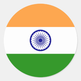 Flagge Indiens - ति गा - भा र का रं तध् Runder Aufkleber