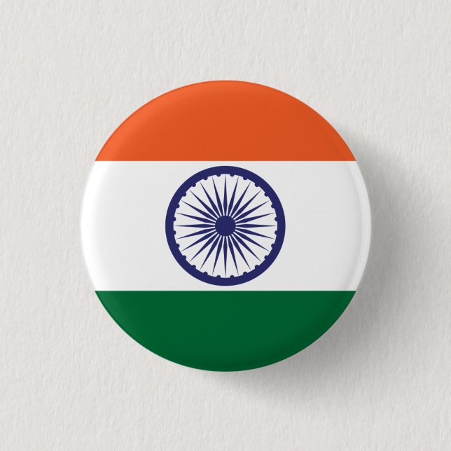 Flagge Indiens Button (Vorderseite)