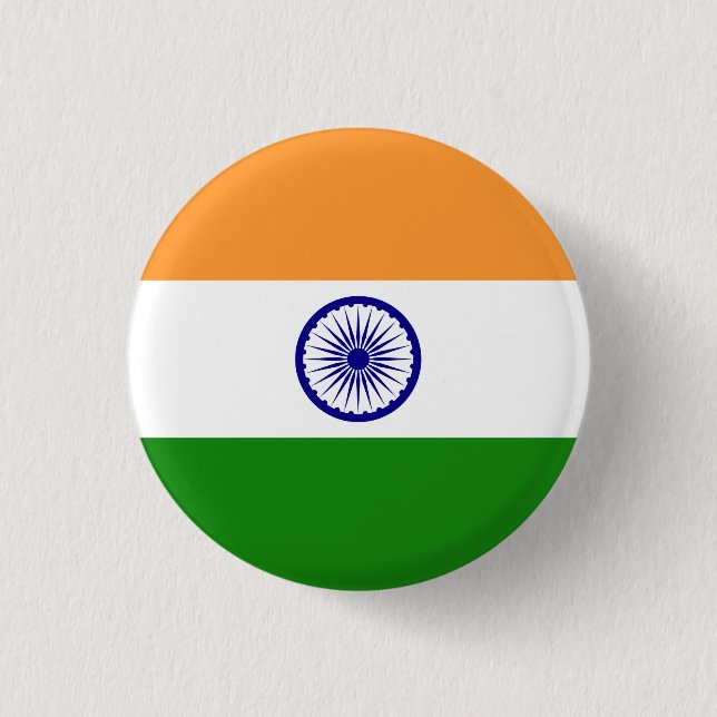 Flagge Indiens Button (Vorderseite)
