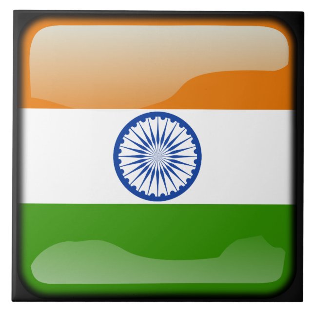 Flagge Indiens Fliese (Vorderseite)