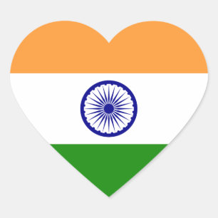 Flagge Indiens Herz-Aufkleber