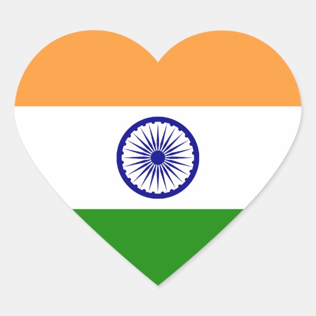 Flagge Indiens Herz-Aufkleber (Vorderseite)