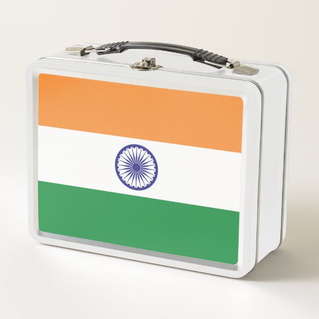 Flagge Indiens Metall Brotdose (Vorderseite)