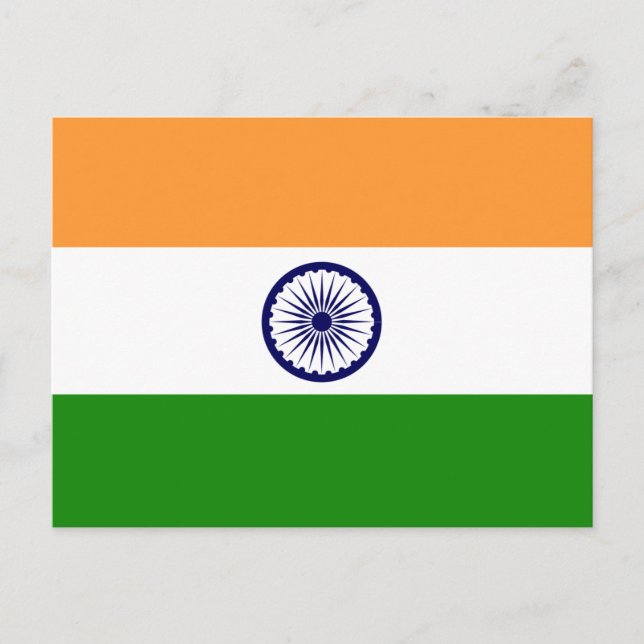Flagge Indiens Postkarte (Vorderseite)