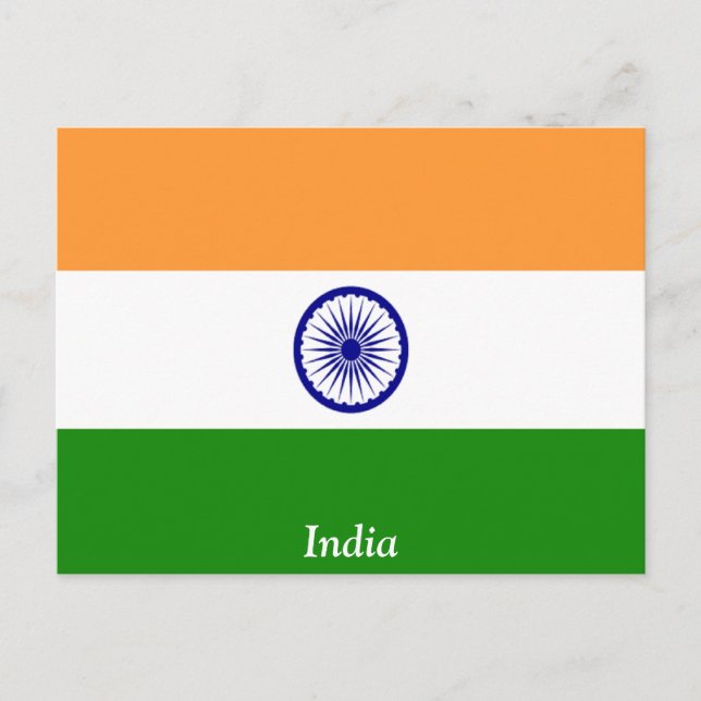 Flagge Indiens Postkarte (Vorderseite)