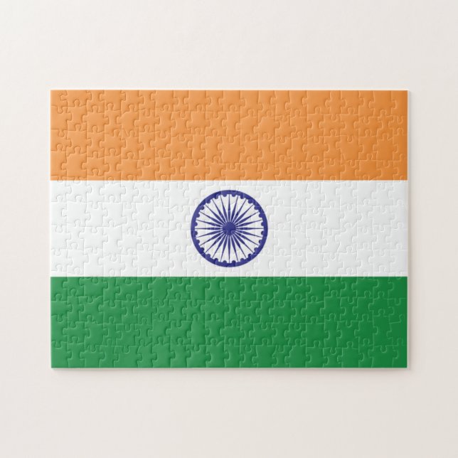 Flagge Indiens Puzzle (Horizontal)