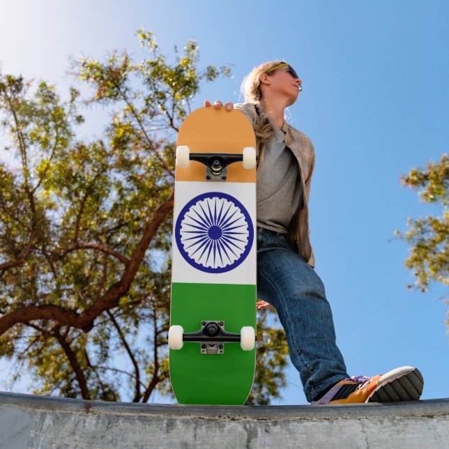 Flagge Indiens Skateboard (Außenbereich 1)