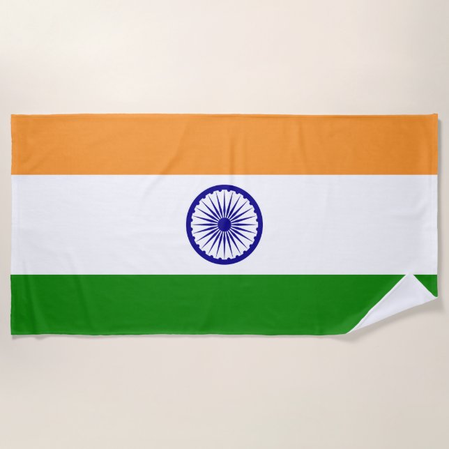 Flagge Indiens Strandtuch (Vorderseite)