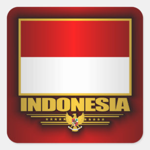 Flagge Indonesiens Quadratischer Aufkleber