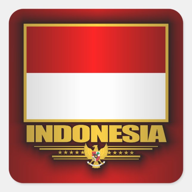 Flagge Indonesiens Quadratischer Aufkleber (Vorderseite)