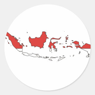 Flagge Indonesiens Runder Aufkleber