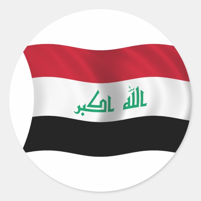 Flagge Iraks Runder Aufkleber (Vorderseite)