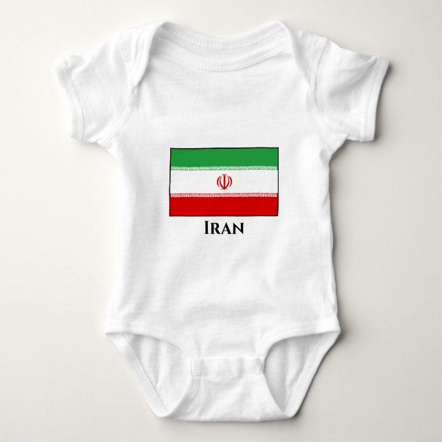 Flagge Iran (Iran) Baby Strampler (Vorderseite)
