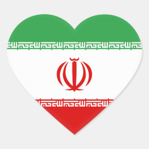 Flagge Iran (Iran) Herz-Aufkleber