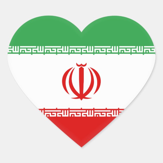 Flagge Iran (Iran) Herz-Aufkleber (Vorderseite)