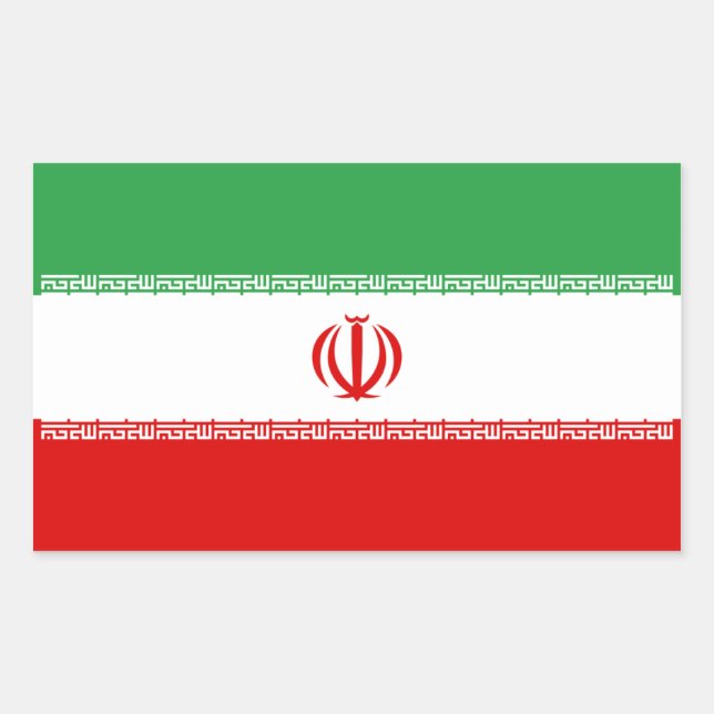 Flagge Iran/Iran/Iran Rechteckiger Aufkleber (Vorderseite)