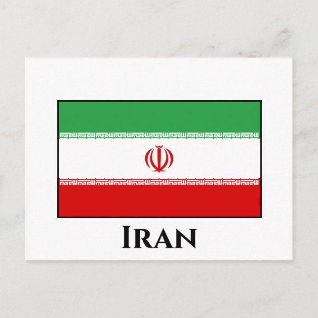 Flagge Iran (Iran) Postkarte (Vorderseite)