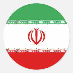 Flagge Iran (Iran) Runder Aufkleber