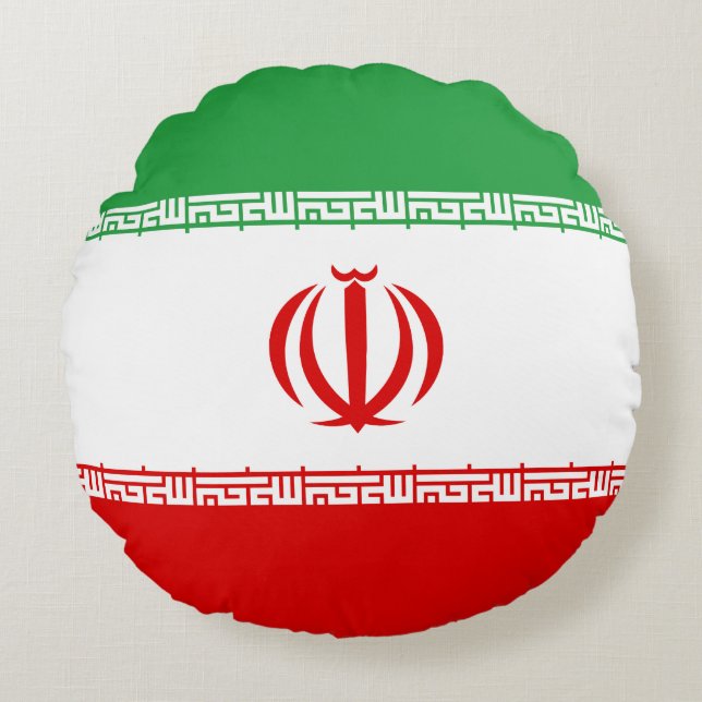 Flagge Iran (Iran) Rundes Kissen (Vorderseite)
