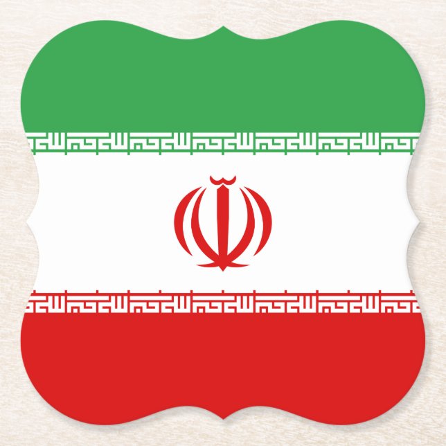 Flagge Iran (Iran) Untersetzer (Vorderseite)