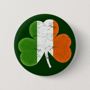 Flagge Irland Kleeblatt Irisch Button
