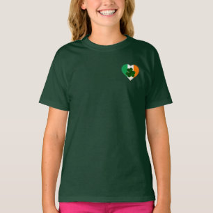 Flagge Irlands Herz mit Kleeblatt St. Patrick T-Shirt