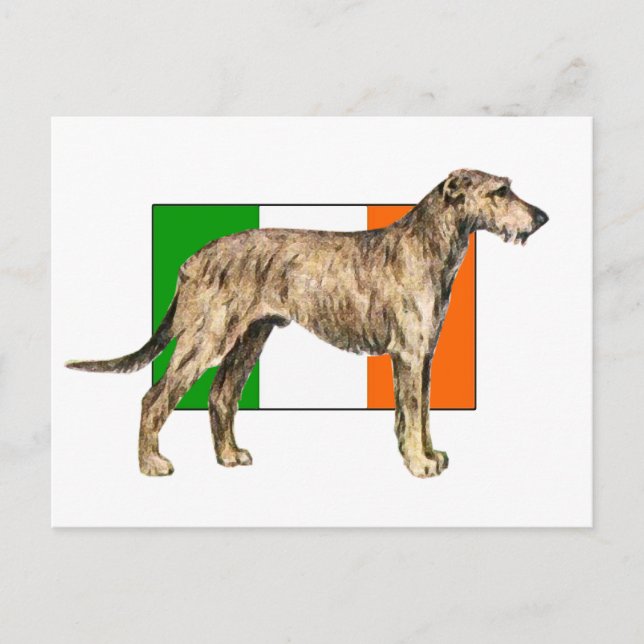 Flagge Irlands: Irish Wolfhund Gear Postkarte (Vorderseite)