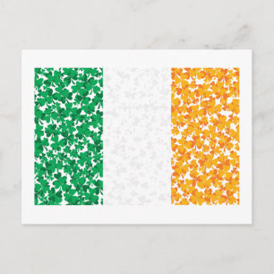 Flagge Irlands Kleeblätter Postkarte