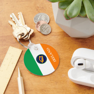 Flagge Irlands mit Wappen Schlüsselanhänger