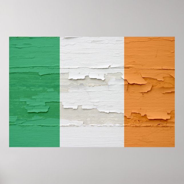 Flagge Irlands verwitterte Farbe Poster (Vorne)