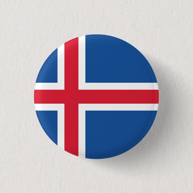 Flagge Islands Button (Vorderseite)