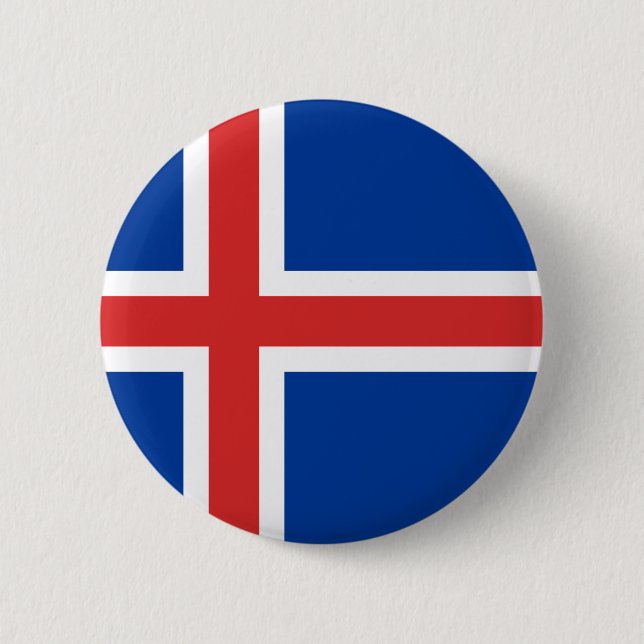 Flagge Islands Button (Vorderseite)