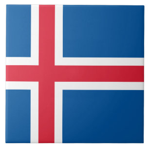 Flagge Islands Fliese