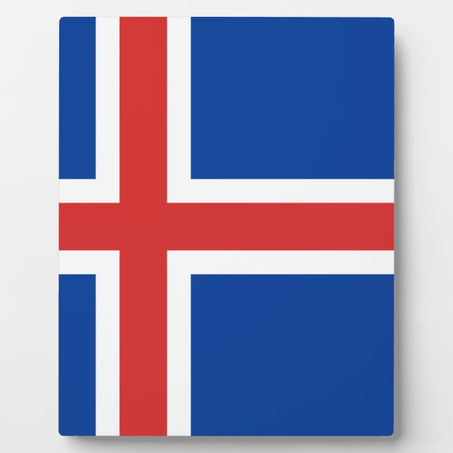 Flagge Islands Fotoplatte (Vorderseite)