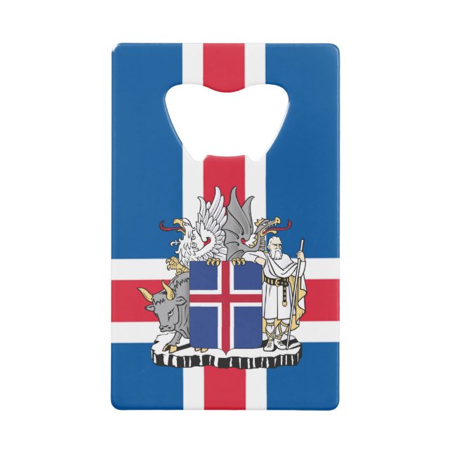 Flagge Islands Geldbeutel Flaschenöffner (Vorderseite)
