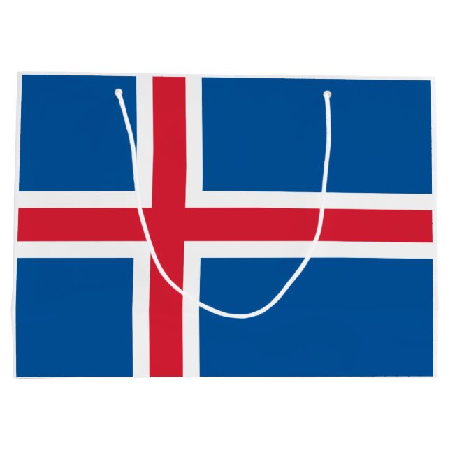 Flagge Islands Große Geschenktüte (Rückseite)