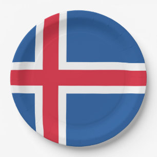 Flagge Islands Pappteller