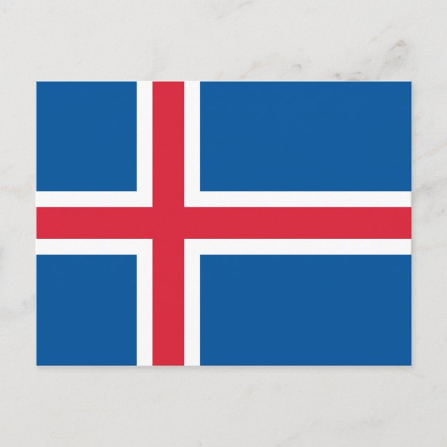 Flagge Islands Postkarte (Vorderseite)