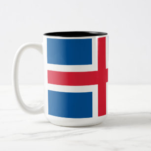 Flagge Islands Zweifarbige Tasse
