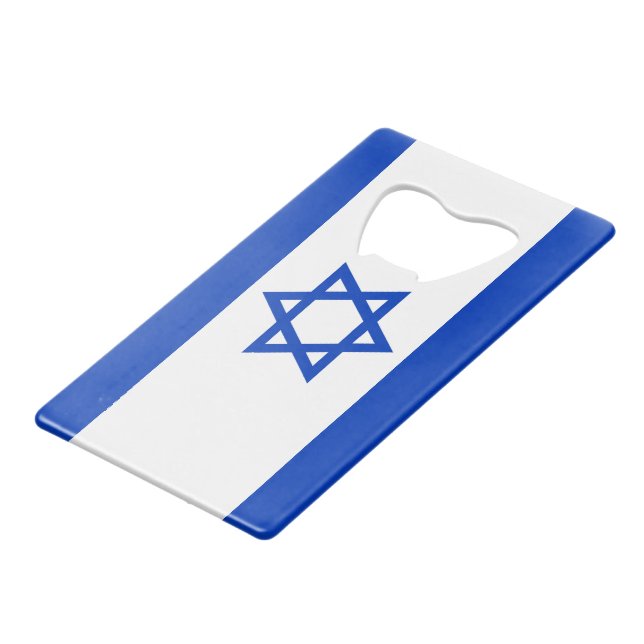 Flagge Israels Geldbeutel Flaschenöffner (Vorderseite Schrägansicht)