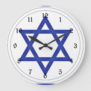 Flagge Israels Große Wanduhr