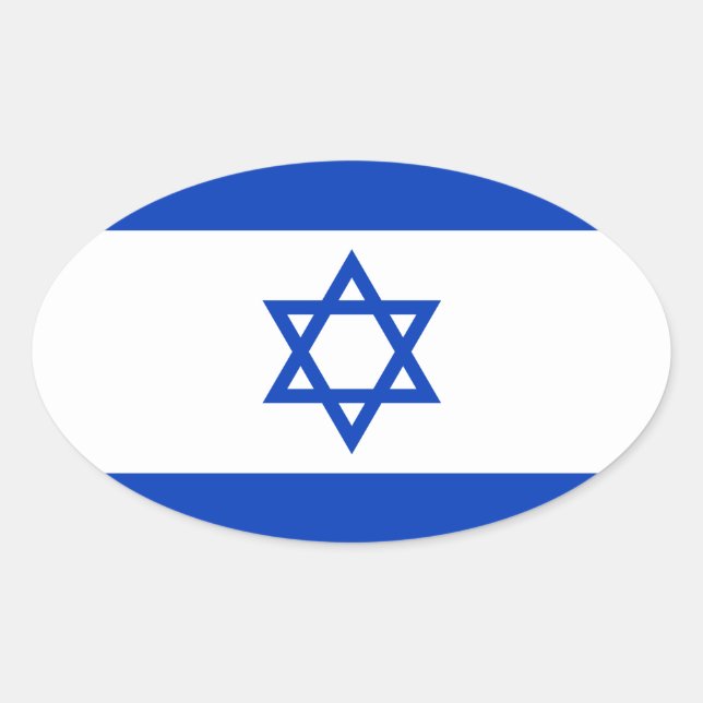 Flagge Israels Ovaler Aufkleber (Vorderseite)