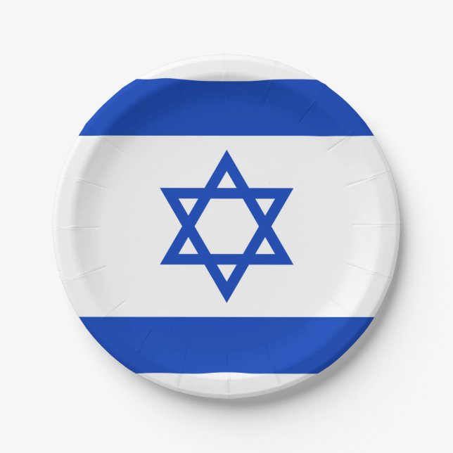 Flagge Israels Pappteller (Vorderseite)