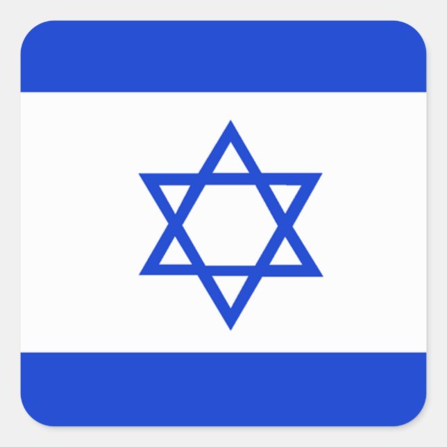 Flagge Israels Quadratischer Aufkleber (Vorderseite)