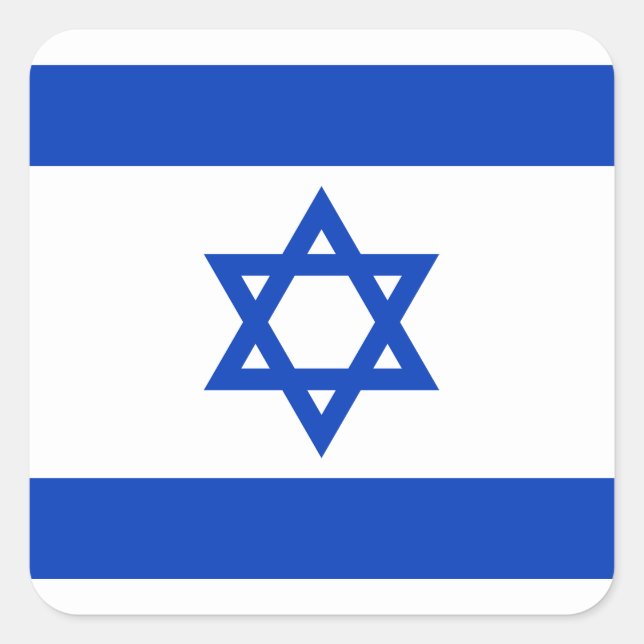 Flagge Israels Quadratischer Aufkleber (Vorderseite)
